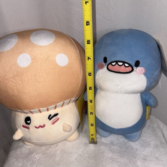 Chubby Shark & Squishy Mushroom Plush Stuffed Animal Gatcha Toy NWT - Picture 8 of 14